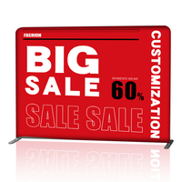 Expositor de Pared Personalizado con Impresión Digital, de Aleación de Aluminio, Extensible y Tensado, para Ferias Comerciales, Exhibición de Marca con Impresión Digital