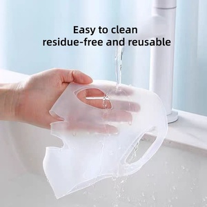 <b>Silicone</b> Facial Mask <b>Sheet</b> 3D Moisturizing Face Mask Holder Facial Patches Wrap Reusable Face Mask Cover - Product Image 2