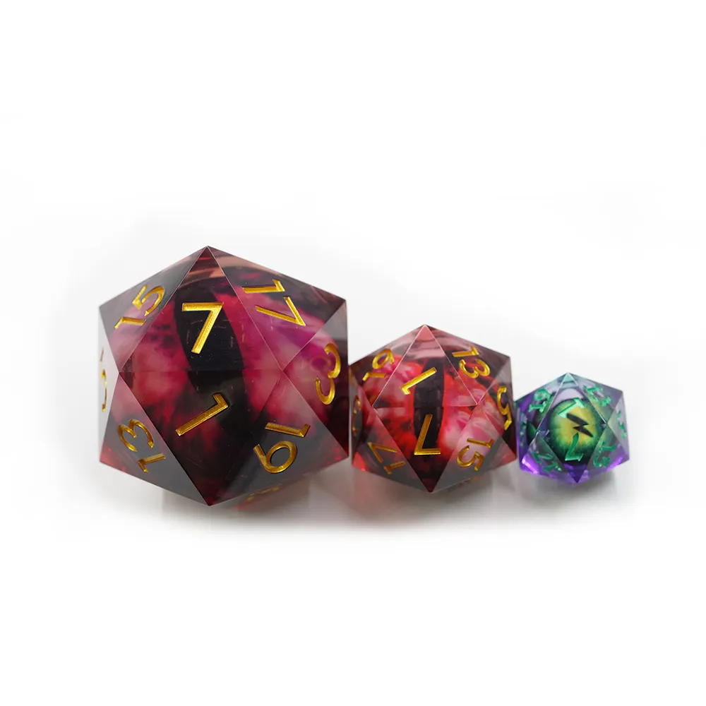 Produk baru diskon besar 50Mm bola mata merah Resin dugeon dan naga dadu bergulir Rpg Dungeon Board dadu permainan