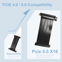 Câble Riser PCIe 5.0 X16 Ultra Fin 12V 36W pour Montage GPU Inversé, Rallonge Robuste à Ruban avec Verrouillage pour Serveur et Centre de Données