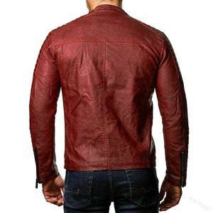 Offre Spéciale décontracté mode hommes vestes en <span class=keywords><strong>cuir</strong></span> pour motard en détresse <span class=keywords><strong>moto</strong></span> Faux Slim surdimensionné veste en <span class=keywords><strong>cuir</strong></span> pour hommes - Product Image 5