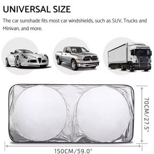 Wholesale Front Sunshades Uv Protection Silver Polyester Double Circle Windshield Business Promo Gift Custom Logo Car Sunshade - Product Image 4