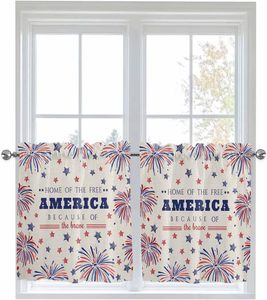 Cortinas Translúcidas de Poliéster con Diseño de Bandera de Estados Unidos y <span class=keywords><strong>Águila</strong></span> Calva para el Día de la Independencia, Aptas para Cocina, Baño, Cafetería y Ventanas, para Todas las Estaciones - Product Image 3
