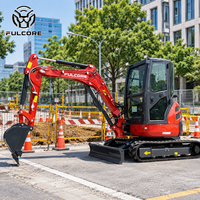 Mini-excavatrice FULCORE avec chenilles rétractables pour accès en espace restreint et cabine de protection solaire – Fournisseur vérifié