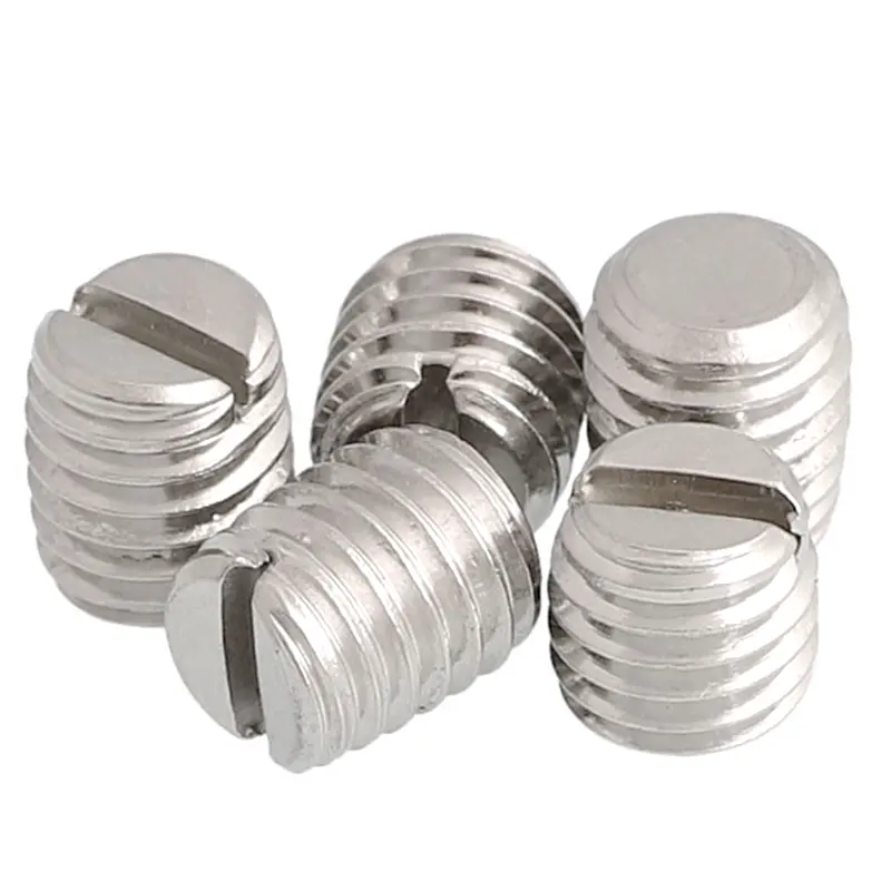 DIN 551 ISO 4766 Stainless steel/ brass slotted grub set screws with flat point