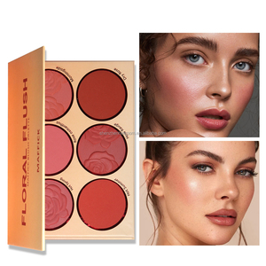 6 màu sắc sắc tố cao Blusher mịn má màu dập nổi thiết kế Rouge đa năng Blush khuôn mặt bóng mắt <span class=keywords><strong>Shadow</strong></span> Blush Palette - Product Image 1