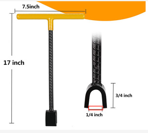 Clé professionnelle pour compteur d'eau de <span class=keywords><strong>17</strong></span> pouces avec clés utilitaires 4 voies, clés robustes pour compteur d'eau, clé à poignée en T et tête en U - Product Image 4