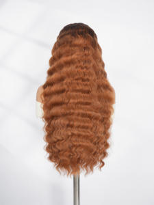 Perruque à dentelle frontale 13x6, vague profonde, brun caramel avec racines foncées, ligne de cheveux en forme de M, cheveux humains, dentelle HD, sans colle, vente en gros - Product Image 5