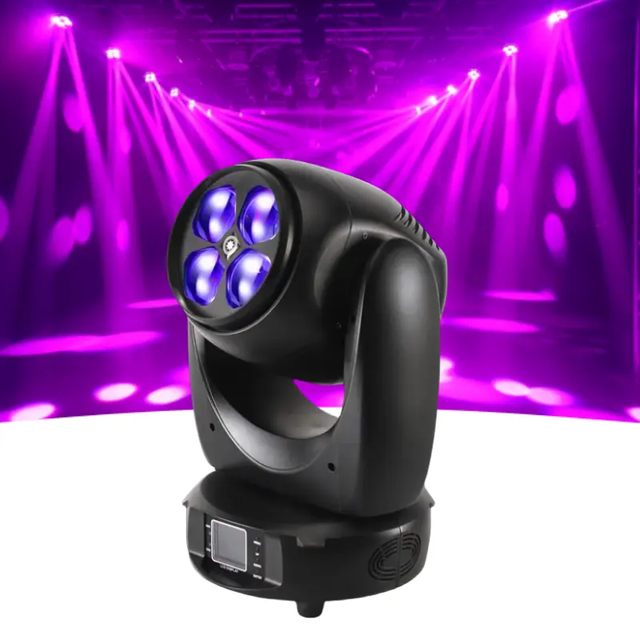 4X40W Rgbw 4In1 Dmx Control Mini Led Zoom Wash Moving Light Dj Led Moving Head Beam Light for Christmas Party Nightclub