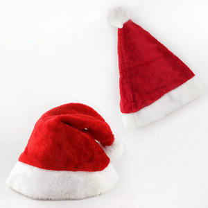 Chapeau de Noël pour adultes, garçons et filles, enfants, en peluche épaisse, Père Noël, tissu non tissé, cadeau, décorations de Noël - Product Image 1