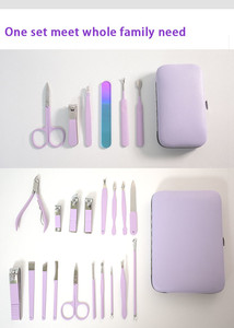 ชุดทำเล็บมือและเล็บเท้าสีม่วง18ชิ้นชุดดูแลเล็บดูแลส่วนบุคคลชุดเสริมสวยชุดแต่งเล็บ - Product Image 6