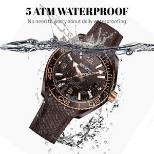 Montre de luxe pour homme avec logo personnalisé, mouvement à quartz, bracelet en acier inoxydable 304, boîtier en acier inoxydable 304, verre saphir, aiguilles, 5 ATM, 42 mm - Product Image 3
