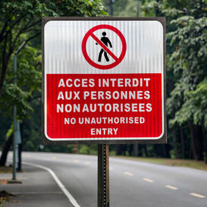 لوحة من الألومنيوم تحذير السلامة بدون علامة عاكسة للدخول ؛ - Product Image 6