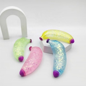 Glitter Banana Squishy Slow Rising Squishy Toys Decompression Maltose Fidget Toy Wholesale - Product Image 2