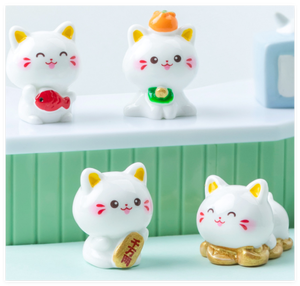 Ornamenti da Scrivania, Animali in Miniatura, Bambole Cinesi, Gatto Portafortuna in Resina, Fata Dorata Dipinta a Mano, Mini <span class=keywords><strong>Giardino</strong></span> <span class=keywords><strong>Feng</strong></span> <span class=keywords><strong>Shui</strong></span> 3D - Product Image 3