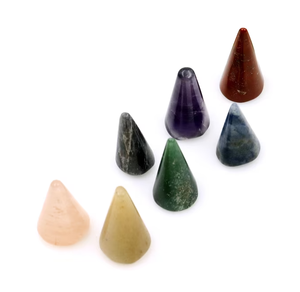Juego de conos de piedras preciosas naturales de siete Chakras, péndulos de radiestesia - Product Image 3