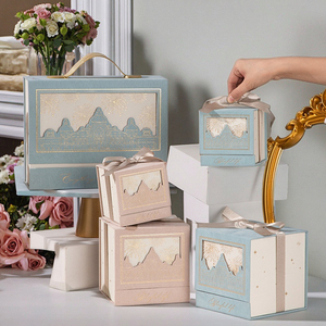 Caja de regalo de Castillo de ante de lujo europeo, caja de dulces de compromiso de boda portátil ligera para cajas de papel de San Valentín - Product Image 4