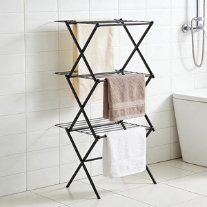 Séchoir à linge pliable en X, extensible, gain de place, 3 niveaux, en métal, autoportant - Product Image 5