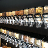 Distributeurs de céréales, noix et grains en plastique, bien montés, pour supermarchés et magasins de détail, bacs à aliments secs en vrac