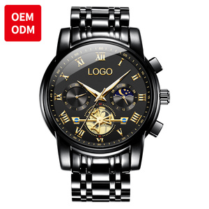 Đồng hồ thạch anh nam cao cấp, thiết kế tourbillon tuần trăng, chống nước, chức năng chronograph, có thể tùy chỉnh logo, bán buôn OEM ODM. - Product Image 6