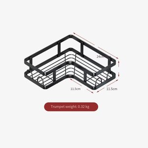 Estante de Ducha Moderno Negro sin Taladro, Nuevo Modelo, Organizador Adhesivo Metálico para Esquina de Baño, Cocina y Hogar - Product Image 3