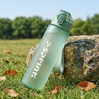 Bouteille d'eau écologique de 760 ml, sans BPA, anti-fuite, couleur et logo personnalisés, avec corde et bouchon à bouton-poussoir pour adultes, camping, sport