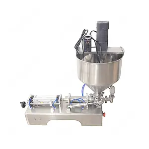 Desktop Pneumatic Semi-automatic Single-head Chili patse Filler with Mixer Hopper