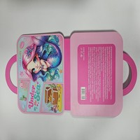 Boîte à maquillage vide personnalisée sur le thème de la sirène et de l'océan pour enfants, idéale pour la fabrication de marques de cosmétiques pour enfants en marque blanche