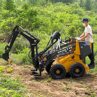 Derette 450 Mini Skid Steer Wheel Loader dengan Lampiran Penggali Backhoe Mesin Bensin 23HP EPA CE untuk Proyek Konstruksi.