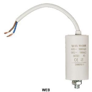 Aluminum Electrolytic <b>Capacitor</b> 8.0uf 450V With Cable For Motor Start Applications - Product Image 1