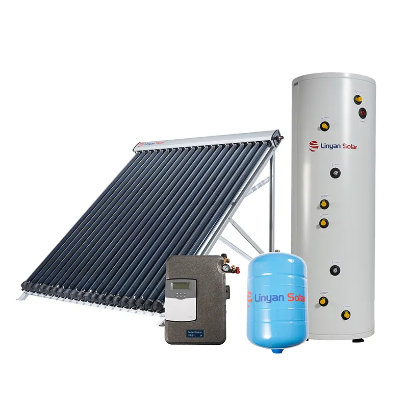 LINYAN Separated Solar Water Heater Bearing Type Double Single Copper Coil With Evacuate Tube Super Heat Pipe