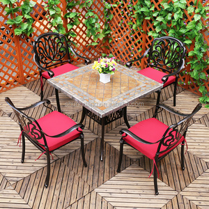 Ensemble de table et chaises de <span class=keywords><strong>bistrot</strong></span> d'extérieur en aluminium blanc, 5 pièces, pour jardin, patio, cour, balcon, meubles de salle à manger imperméables - Product Image 5