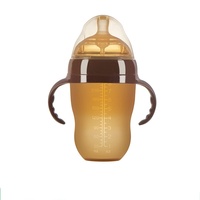 Biberon en silicone anti-chute à large goulot, design lait maternel, nano-argent, échantillon gratuit, matériau PP, directement du fabricant
