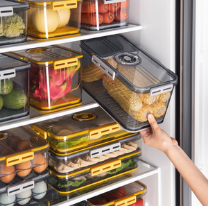 Organizador Apilable para Refrigerador y Congelador, Cajón, Contenedor, Cesta con Tapas Ventiladas - Product Image 1