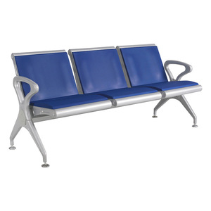 Silla de espera Yu Min Row con cojín de PU autosellante, metálica, para exteriores, hospitales, en rojo, azul, verde, negro, AD 306P12 - Product Image 2