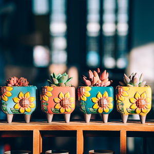 Maceta de cerámica para interiores pintada <span class=keywords><strong>a</strong></span> <span class=keywords><strong>mano</strong></span>, Mini maceta coreana carnosa y suculenta bonita, jarrón de porcelana para jardinerí<span class=keywords><strong>a</strong></span> de mesa - Product Image 2