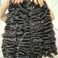 Extensions de cheveux naturels non-Remy indiens bouclés rebondissants, cuticules alignées, double trame, double tirage, avec cordon de serrage, origine Birmanie, Vietnam, 8-26 pouces