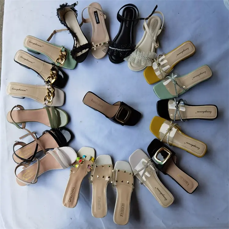 WD6285 chinelos moda Verão beleza estilo simples H plana sandálias das mulheres e sapato
