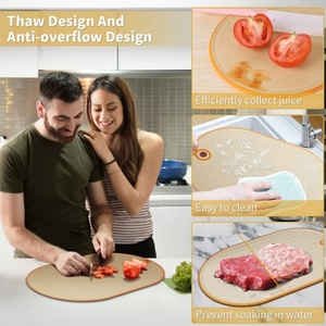 Multifunctional 3-Pieces <b>Plastic</b> Wheat Straw Cutting Board Kitchen Chopping Board Double-Sided Cutting Board Sets with Holder - Product Image 6