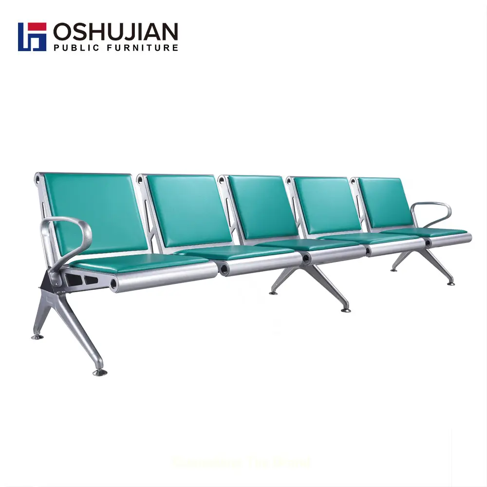 Subway train barber shop hair salon public seating Iron comfortable seat and back gang chair