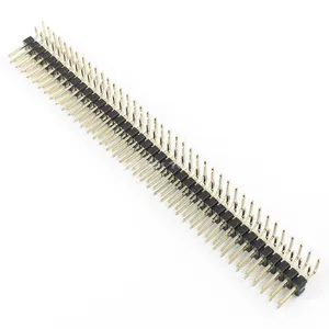 Pitch Strip Header Pin baris ganda pria sudut kanan 2x40 Pin 2.54mm