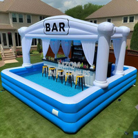 Bar de piscine gonflable pour adultes, pub gonflable, bar de piscine gonflable avec sièges pour fête