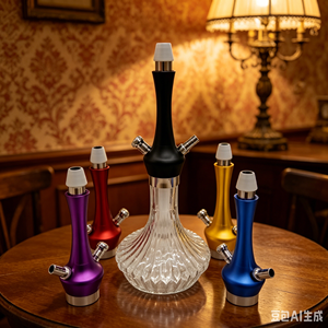 Moderna Cachimba de Vidrio con Cuerpo de Aluminio, Set de Cachimba Multicolor para Salón, Bar y Uso Doméstico - Product Image 5