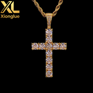 Collar con Colgante de Cruz de Jesús, Estilo Hip Hop Europeo y Americano, con Circonitas y Cobre, para Hombres y Mujeres - Product Image 1