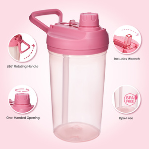 ขวดน้ำเด็ก 2-in-1 แก้วน้ำพลาสติกปลอดสาร BPA พร้อมหลอดและฝาพับ 180 °   แก้วน้ำเด็กแบบหมุนได้ด้วยมือเดียว - Product Image 3