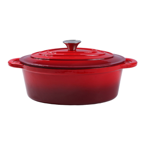 Nồi gang tráng men hình oval cao cấp màu đỏ chống dính - Product Image 5