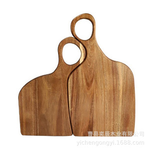 Walnut Wood Cutting <b>Board</b> Solid Wood With Handle For Kitchen Use Rectangle Shape Irregular Design Cao County Origin - Product Image 5