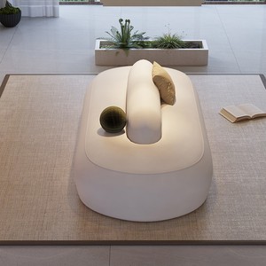 Sofá de Hotel de Doble Cara Color Crema 180x120 220x120 260x120 de Franela Duradera para Sala de Estar y Recepción - Product Image 5