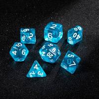 Ensemble de dés de collection bleus, 7 pièces, dés polyédriques aux tons vifs pour jeux de société et collection de souvenirs