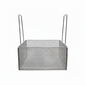 Plateau de stérilisation en treillis métallique en acier inoxydable de qualité industrielle avec poignée pour panier d'instruments chirurgicaux en autoclave médical - Product Image 1